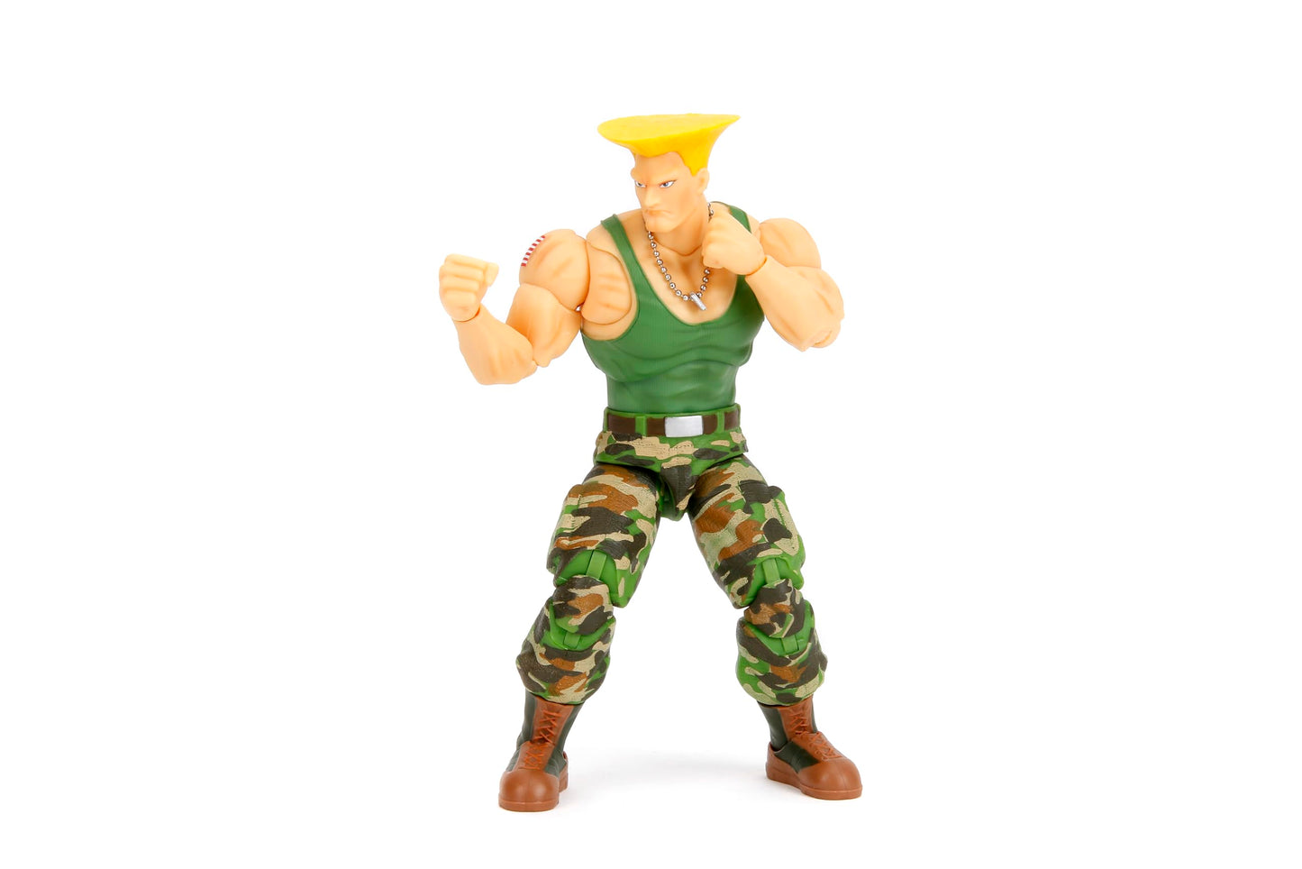 Jada Toys Street Fighter II Guile Action Figure 1:12 Scale – 6-inch Tall, Interchangeable Heads & Accessories