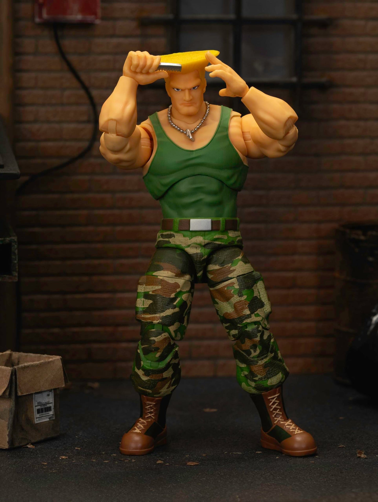 Jada Toys Street Fighter II Guile Action Figure 1:12 Scale – 6-inch Tall, Interchangeable Heads & Accessories