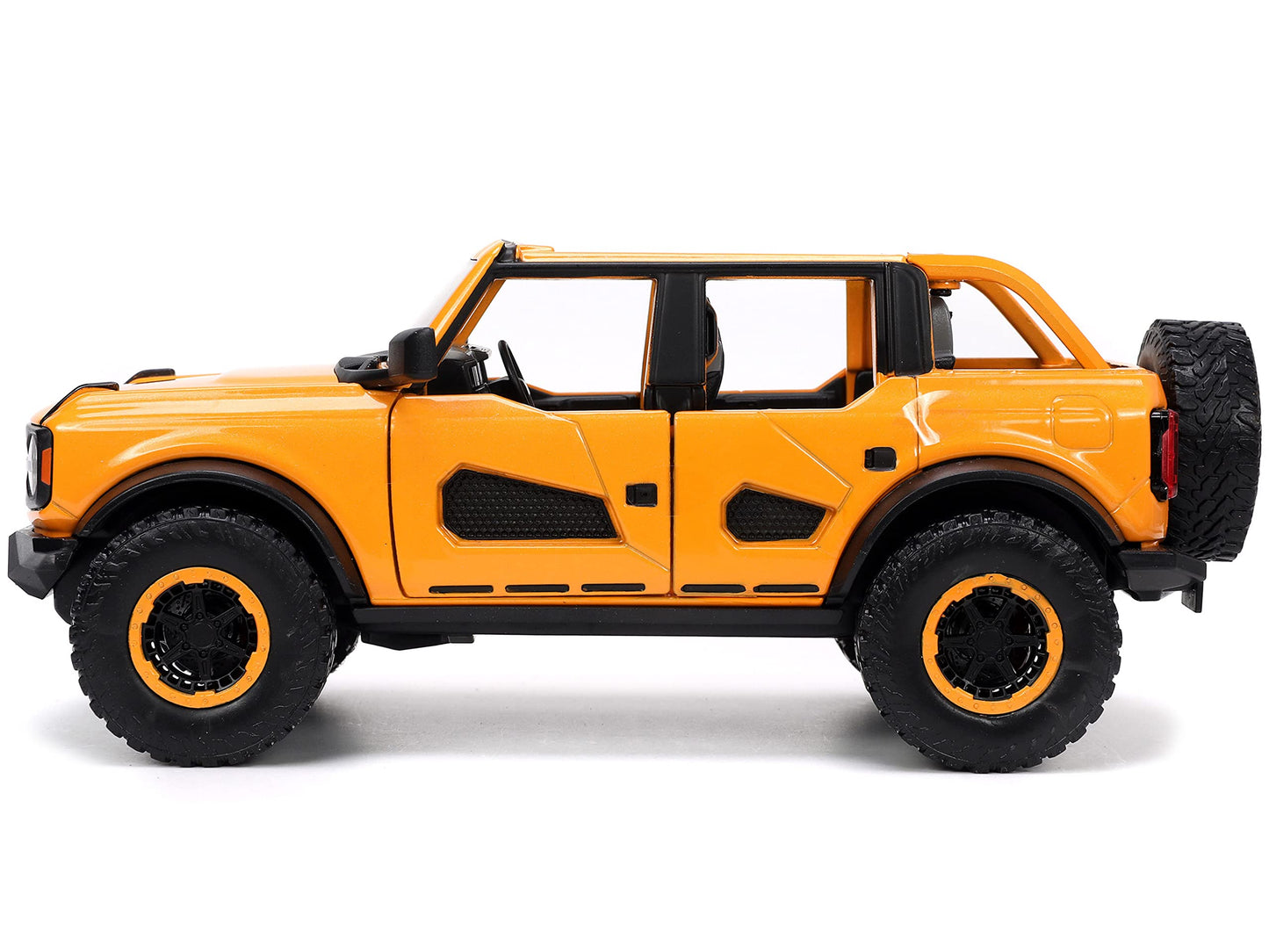 Jada Just Trucks 1:24 Ford Bronco Die-Cast – Orange with Tire Rack | Ford Licensed Collectible