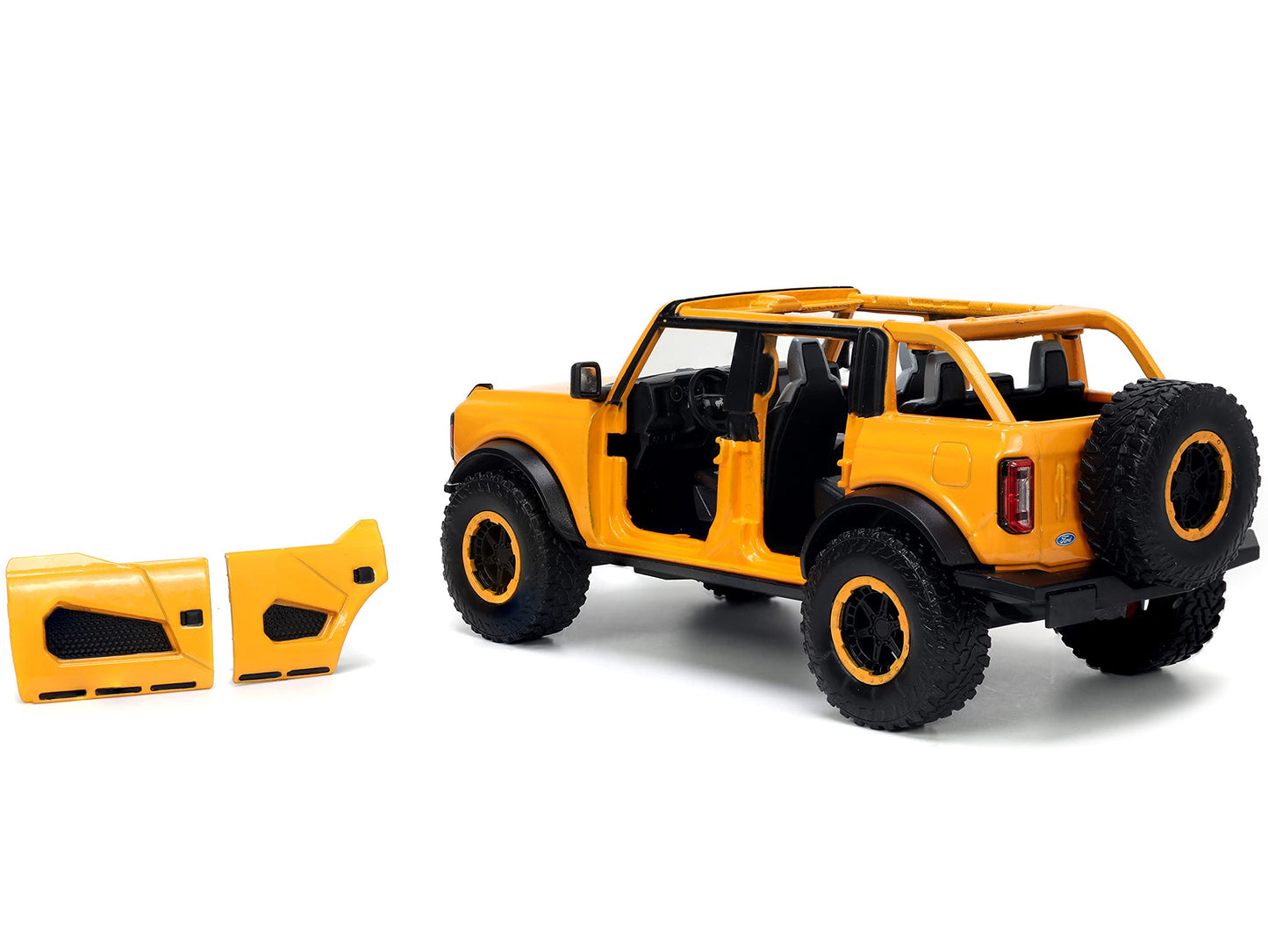 Jada Just Trucks 1:24 Ford Bronco Die-Cast – Orange with Tire Rack | Ford Licensed Collectible