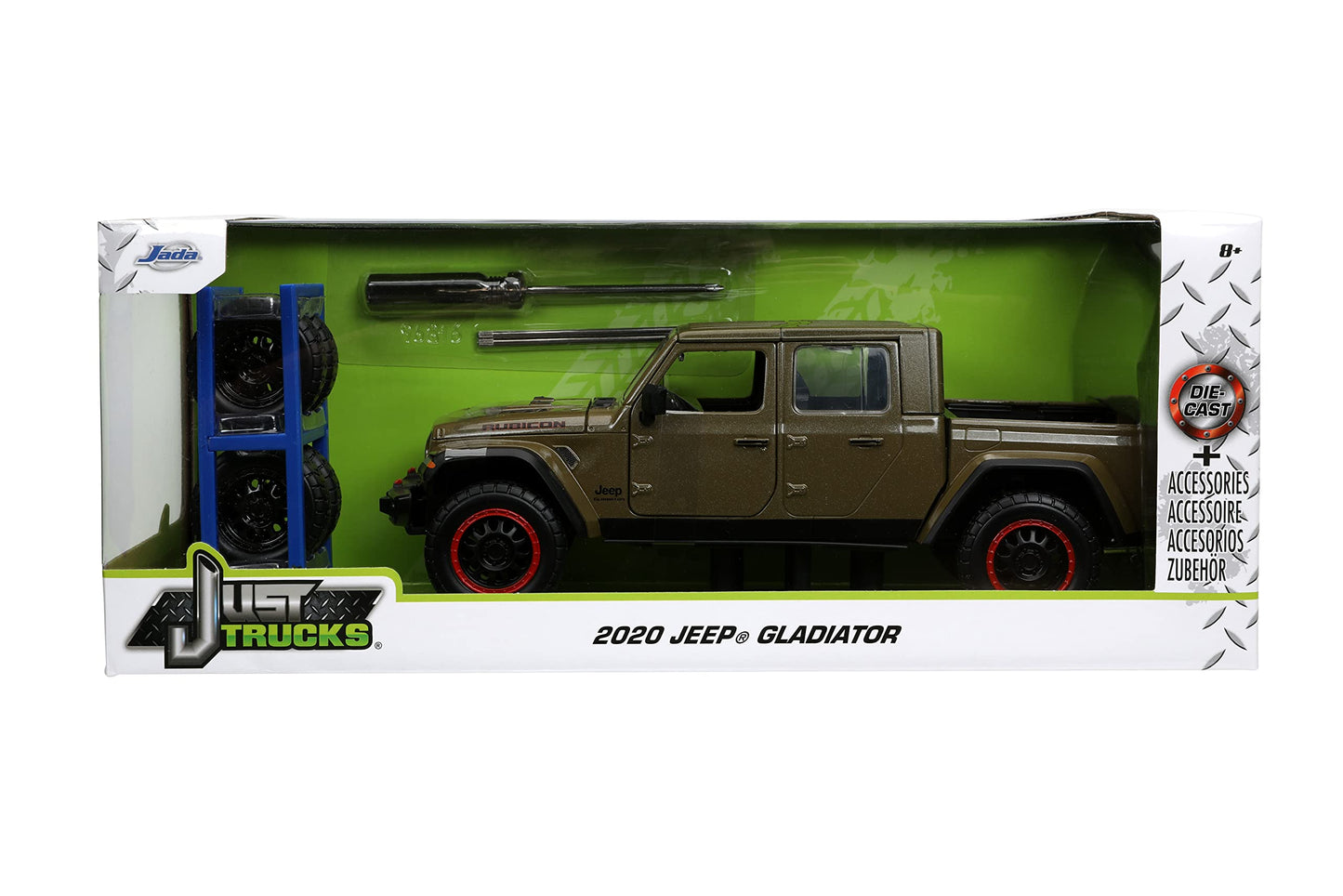 Jada Just Trucks 1:24 2020 Jeep Gladiator Die-Cast Brown with Tire Rack