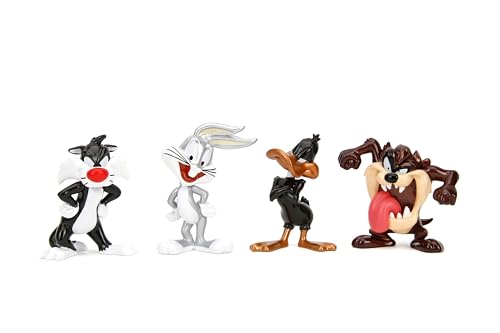 Jada Looney Tunes MetalFigs 4-Pack – Bugs Bunny, Tasmanian Devil, Daffy Duck & Sylvester 2.5-inch Metal Figures