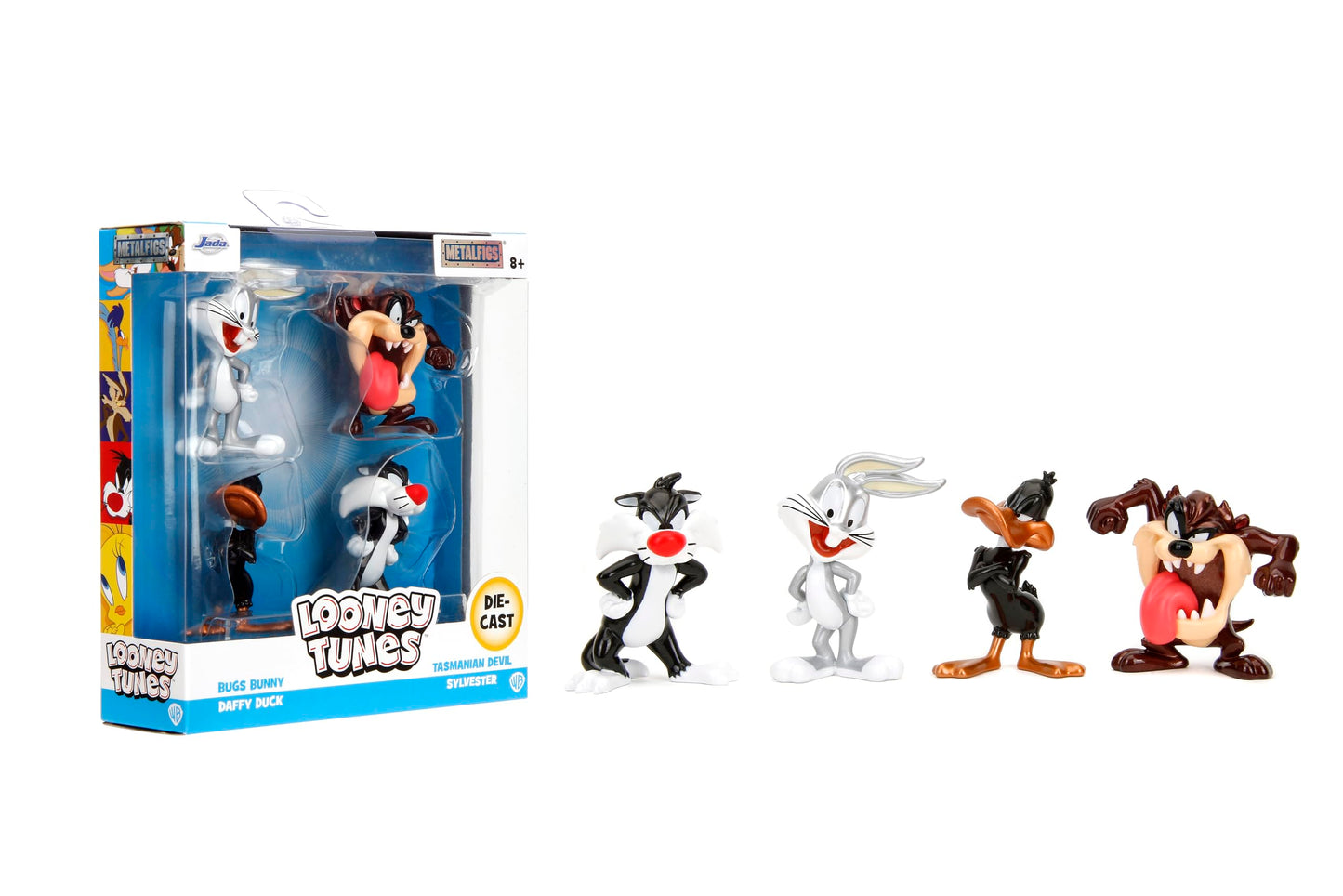 Jada Looney Tunes MetalFigs 4-Pack – Bugs Bunny, Tasmanian Devil, Daffy Duck & Sylvester 2.5-inch Metal Figures