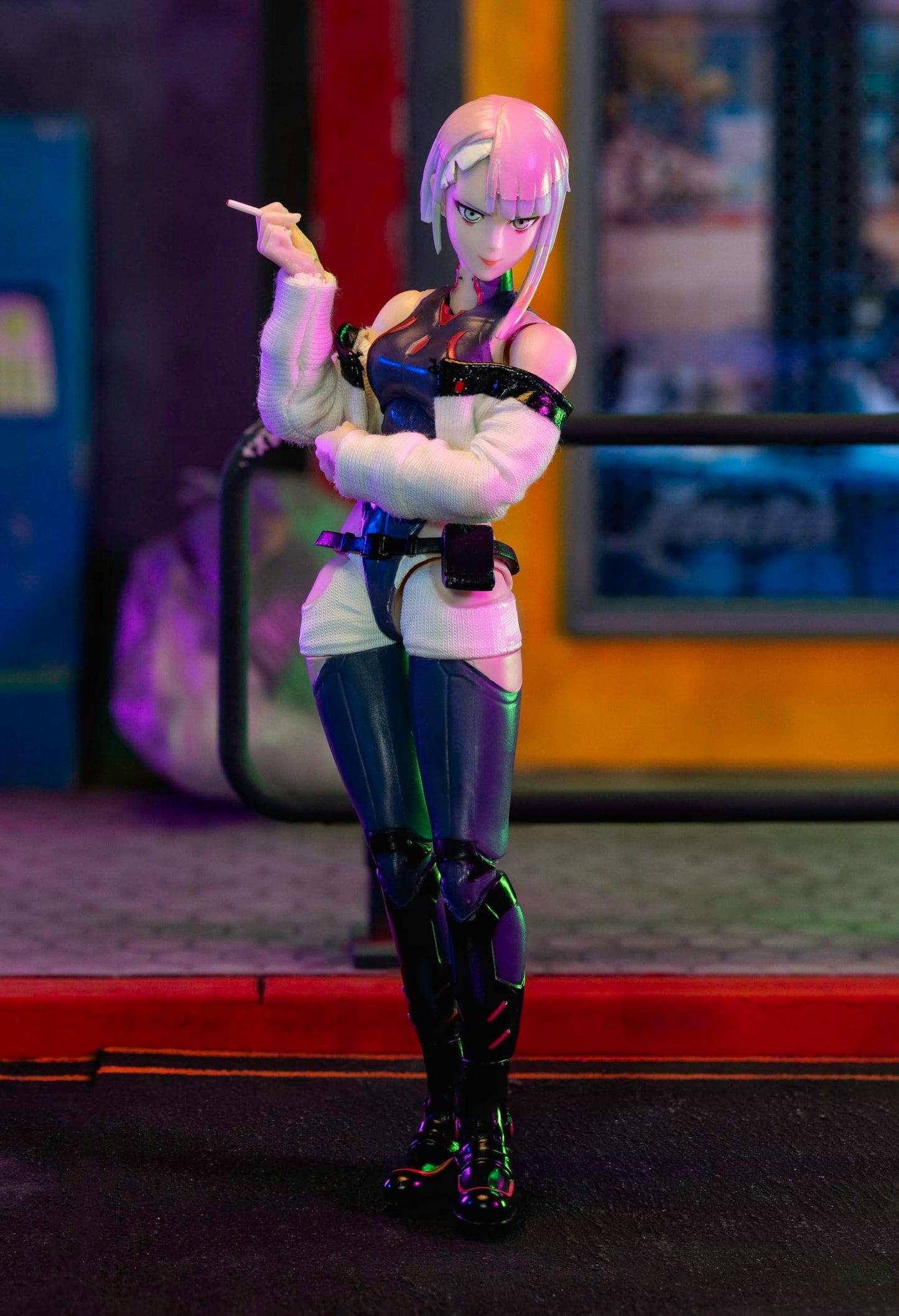 Jada Lucy 1:12 Scale Cyberpunk Edgerunners Action Figure | 5.7” Highly Articulated with Soft Goods Jacket