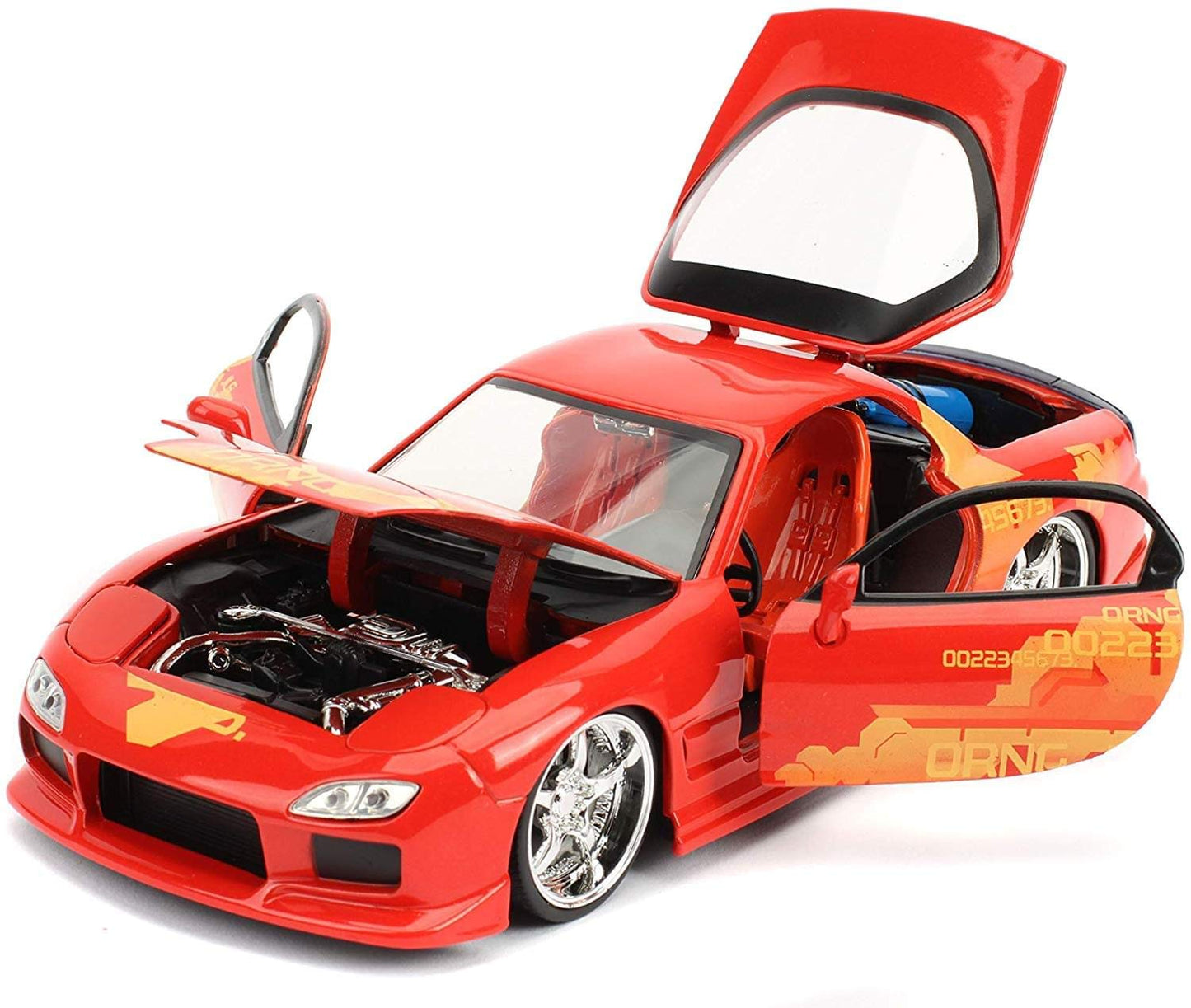 Jada Toys Fast & Furious 1:24 Orange JLS Mazda RX-7 Die-Cast Car – 30747