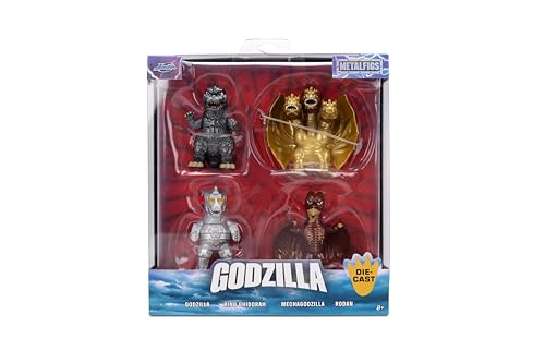 Jada Godzilla Metalfigs 4-Pack – Toho Monsters Collectible Figures, 2.5-Inch Scale