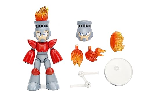 Jada Mega Man Fire Man 4" Action Figure – 1:12 Scale Collectible Toy