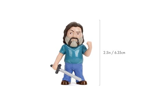 Jada Metalfigs 4-Pack: Minecraft Movie Die-Cast Figures – Steve, Wolf, Creeper, Malgohsa (2.5-Inch Collectible Set)