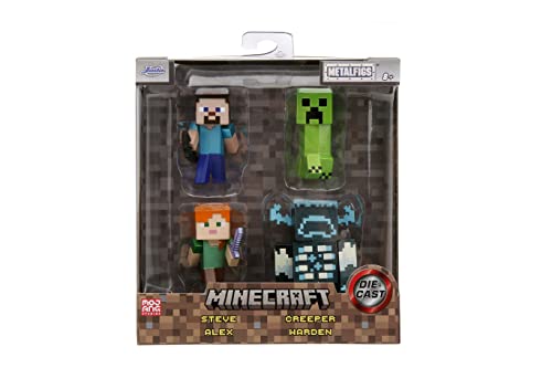 Jada Toys Minecraft 4-Pack Collectible Figures – 2.5-Inch Die-Cast Metalfigs