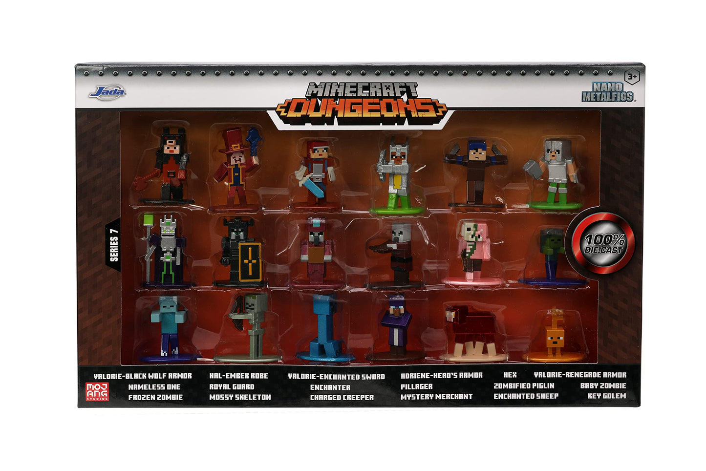 Jada Toys Minecraft Dungeons Nano MetalFig 1.65-Inch Die-Cast Figures Series 7 18-Pack
