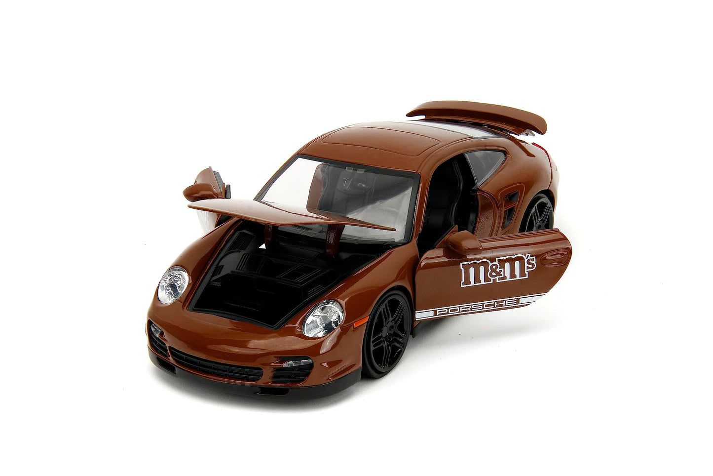 Jada M&M's 1:24 Porsche 911 Turbo Die-Cast Car + 2.75-Inch Brown Figure