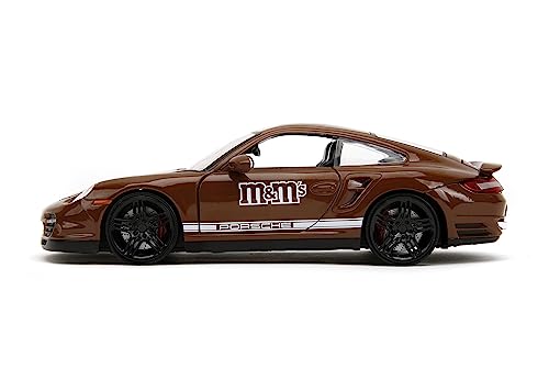 Jada M&M's 1:24 Porsche 911 Turbo Die-Cast Car + 2.75-Inch Brown Figure