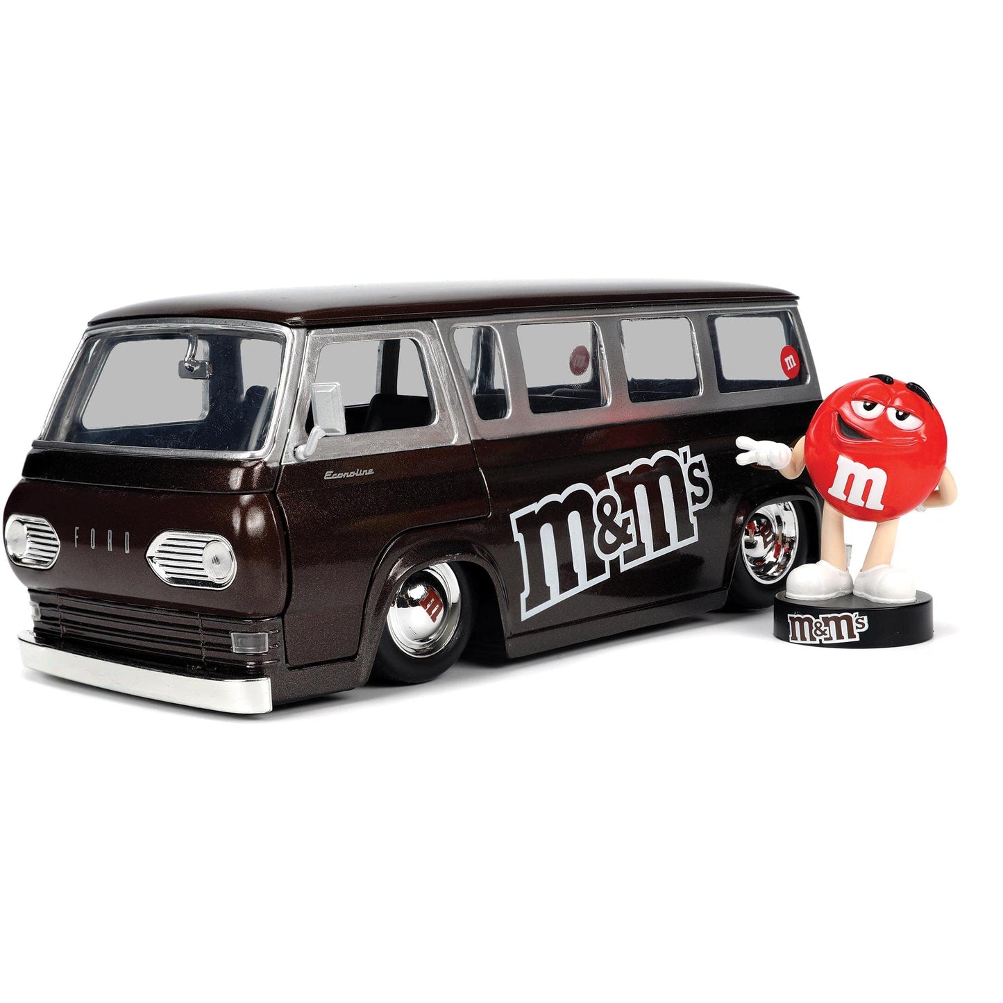 Jada Toys M&M's 1965 Ford Econoline Die-Cast Car with Red Figure | 1:24 Scale
