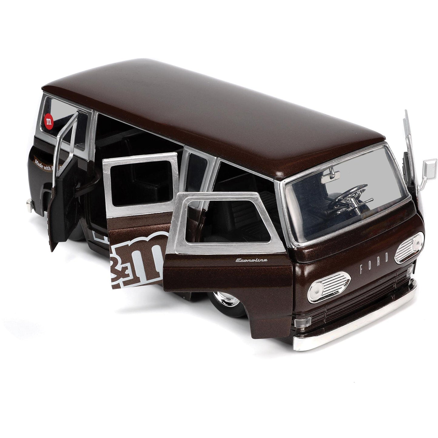 Jada Toys M&M's 1965 Ford Econoline Die-Cast Car with Red Figure | 1:24 Scale