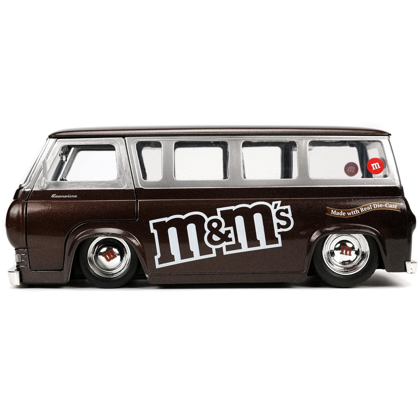 Jada Toys M&M's 1965 Ford Econoline Die-Cast Car with Red Figure | 1:24 Scale