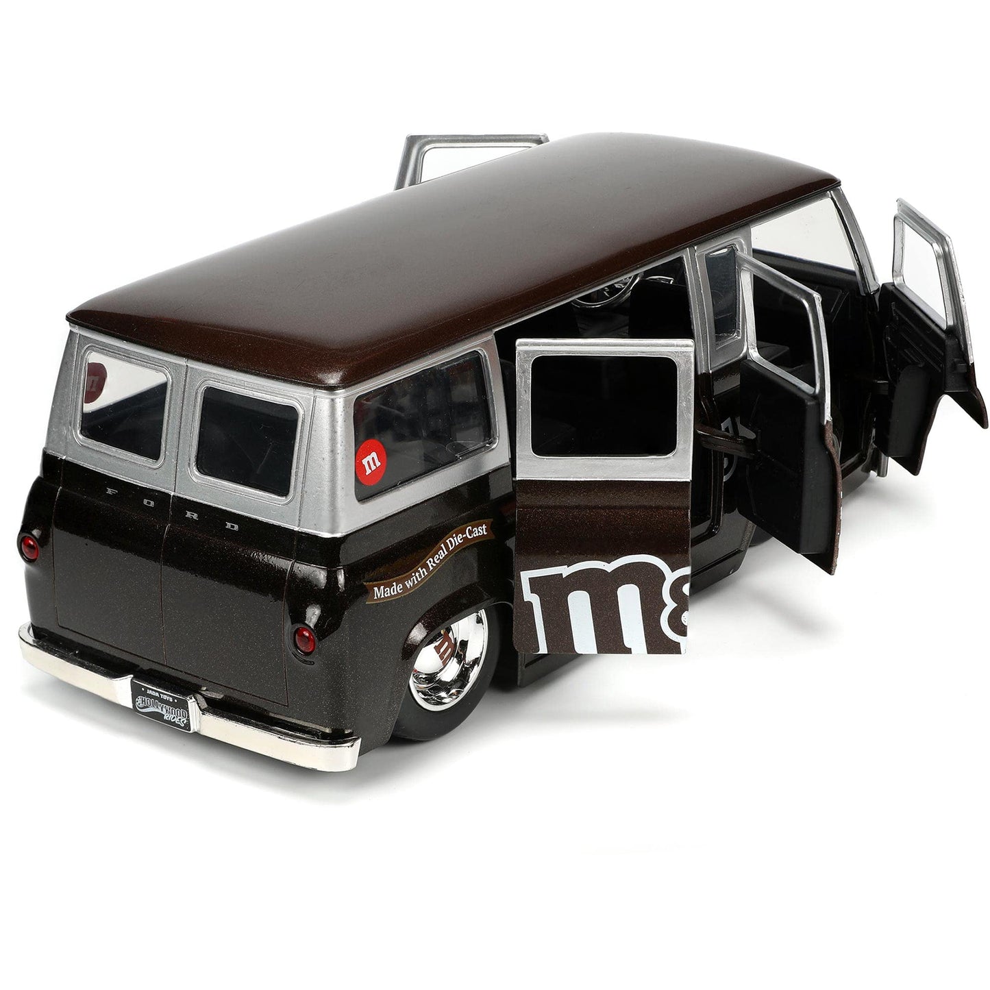 Jada Toys M&M's 1965 Ford Econoline Die-Cast Car with Red Figure | 1:24 Scale