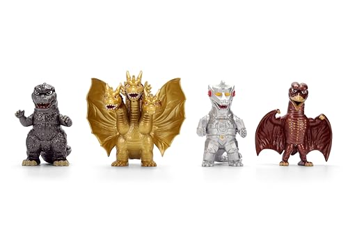 Jada Godzilla Metalfigs 4-Pack – Toho Monsters Collectible Figures, 2.5-Inch Scale