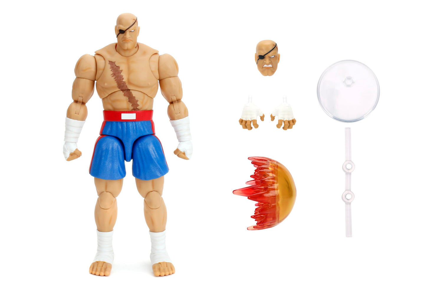 Jada Sagat Deluxe 1:12 Scale Action Figure – Highly Articulated with Tiger Shot Accessory & Stand