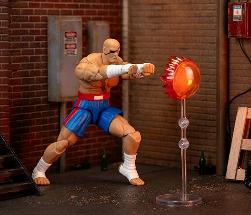 Jada Sagat Deluxe 1:12 Scale Action Figure – Highly Articulated with Tiger Shot Accessory & Stand