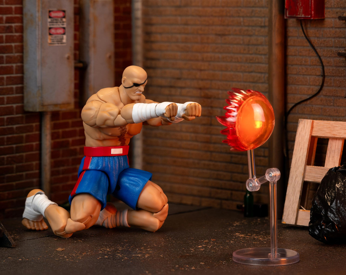 Jada Sagat Deluxe 1:12 Scale Action Figure – Highly Articulated with Tiger Shot Accessory & Stand