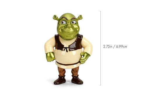 Jada Shrek Metalfigs 4-Pack Die-Cast 2.5-Inch Figures – Shrek, Donkey, Fiona & Puss in Boots