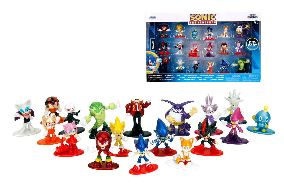 Jada Sonic The Hedgehog 1.65-inch Nano Die-Cast MetalFigs – 18-Pack Collectible Figures