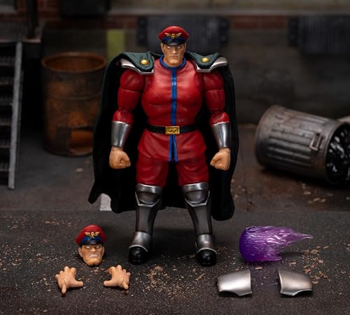 Jada Toys Street Fighter II M. Bison Action Figure – 1:12 Scale, 6-Inch Tall, Interchangeable Heads & Hands