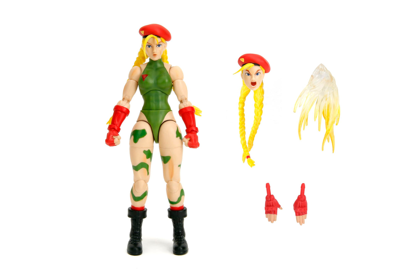 Jada Toys Street Fighter II Cammy Action Figure – 1:12 Scale with Interchangeable Heads