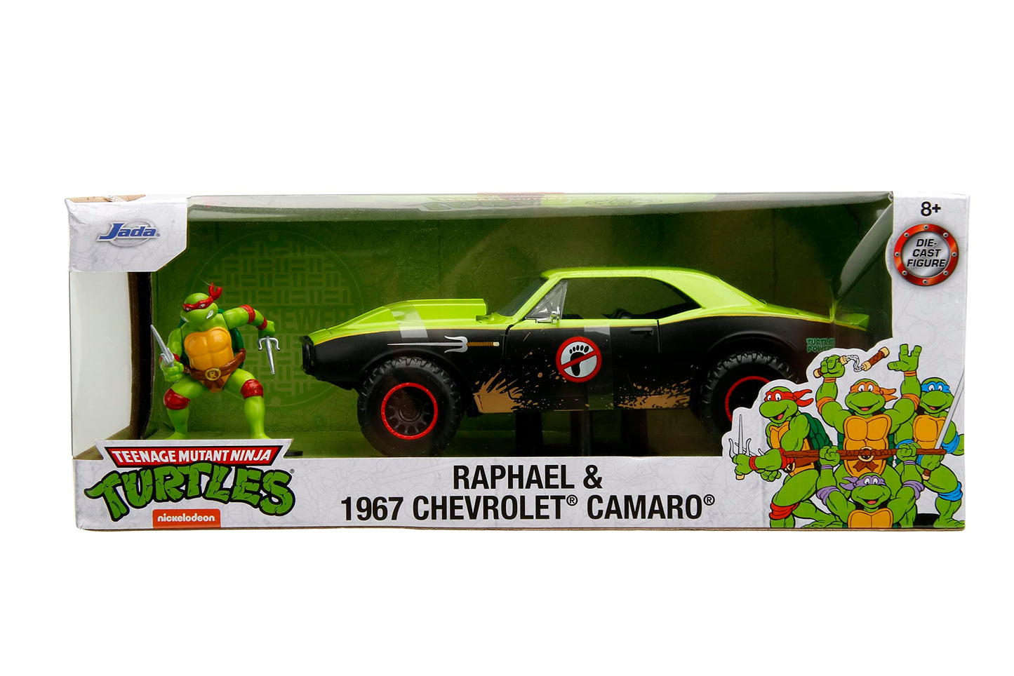 Jada TMNT 1967 Chevy Camaro Die-Cast Car & Raphael Figure – Collectible Toy