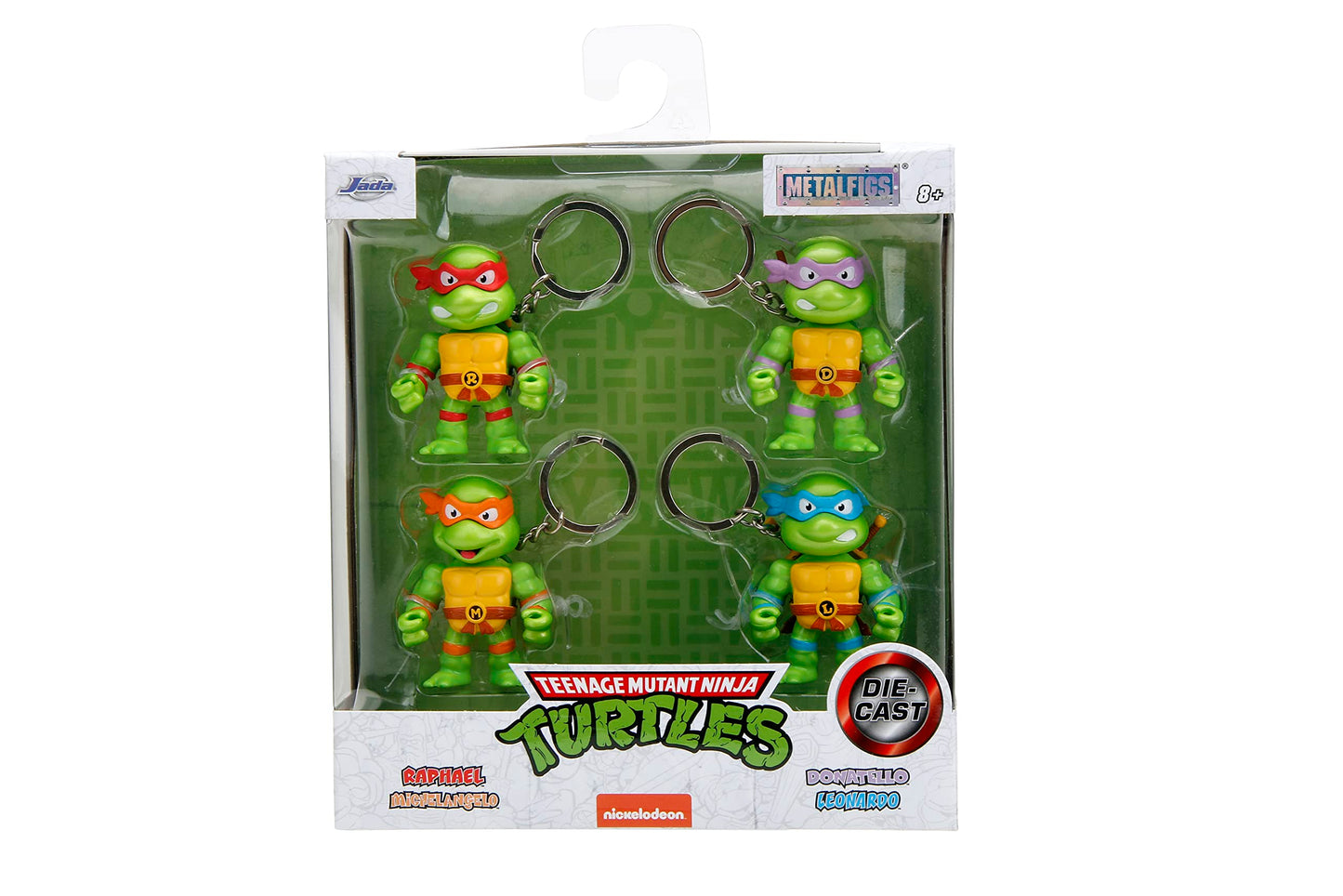 Jada TMNT 2.5-inch Die-Cast Figures 4-Pack with Keychain | Collectible Metalfigs