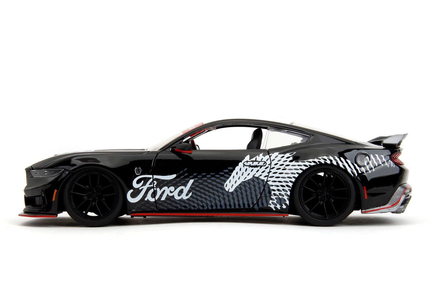 Jada Toys Bigtime Muscle 1:24 Ford Mustang Dark Horse Die-Cast – Opening Doors, Hood & Trunk (Glossy Black)