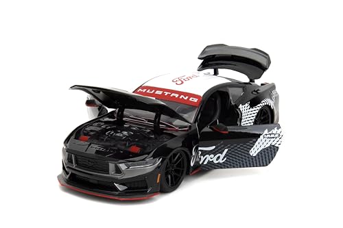 Jada Toys Bigtime Muscle 1:24 Ford Mustang Dark Horse Die-Cast – Opening Doors, Hood & Trunk (Glossy Black)