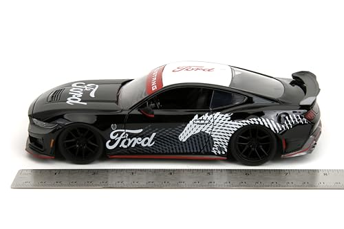 Jada Toys Bigtime Muscle 1:24 Ford Mustang Dark Horse Die-Cast – Opening Doors, Hood & Trunk (Glossy Black)