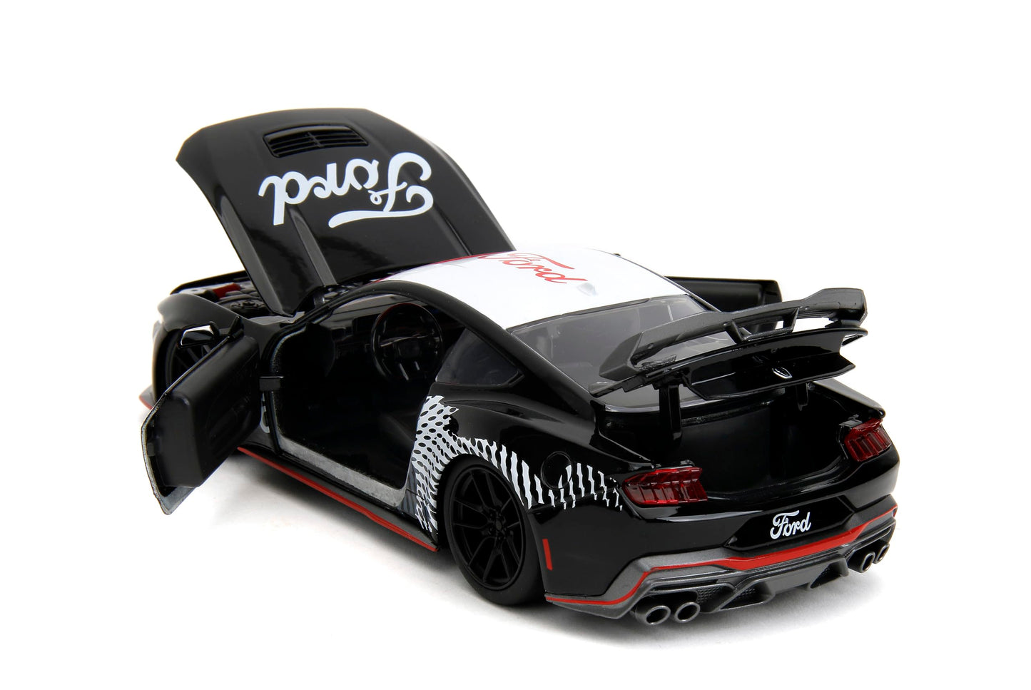 Jada Toys Bigtime Muscle 1:24 Ford Mustang Dark Horse Die-Cast – Opening Doors, Hood & Trunk (Glossy Black)