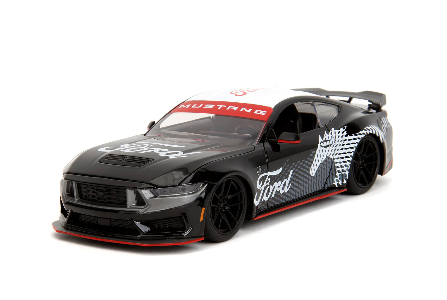 Jada Toys Bigtime Muscle 1:24 Ford Mustang Dark Horse Die-Cast – Opening Doors, Hood & Trunk (Glossy Black)