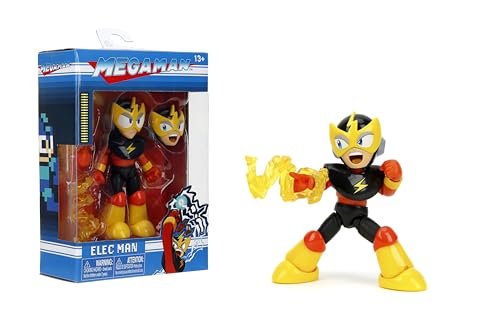 Jada Toys Mega Man Elec Man 1:12 Scale Figure – Wave 2, 15+ Articulations, Lightning Bolt Accessory