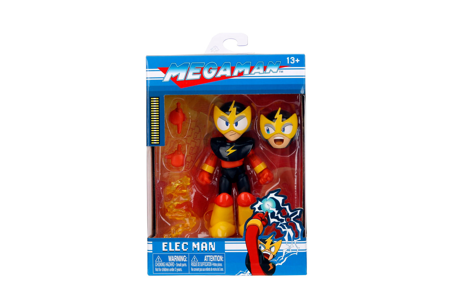 Jada Toys Mega Man Elec Man 1:12 Scale Figure – Wave 2, 15+ Articulations, Lightning Bolt Accessory