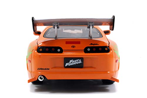 Jada Toys Fast & Furious 1:24 Brian's Toyota Supra Die-Cast Car – Orange (97168)