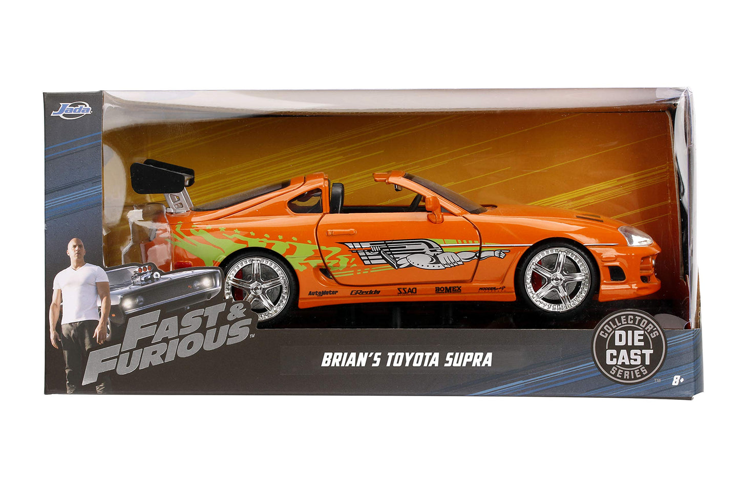 Jada Toys Fast & Furious 1:24 Brian's Toyota Supra Die-Cast Car – Orange (97168)