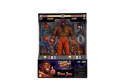 Jada Toys Street Fighter II Dee Jay Action Figure Wave 3 – 1:12 Scale, 6-inch Tall, Interchangeable Heads & Accessories
