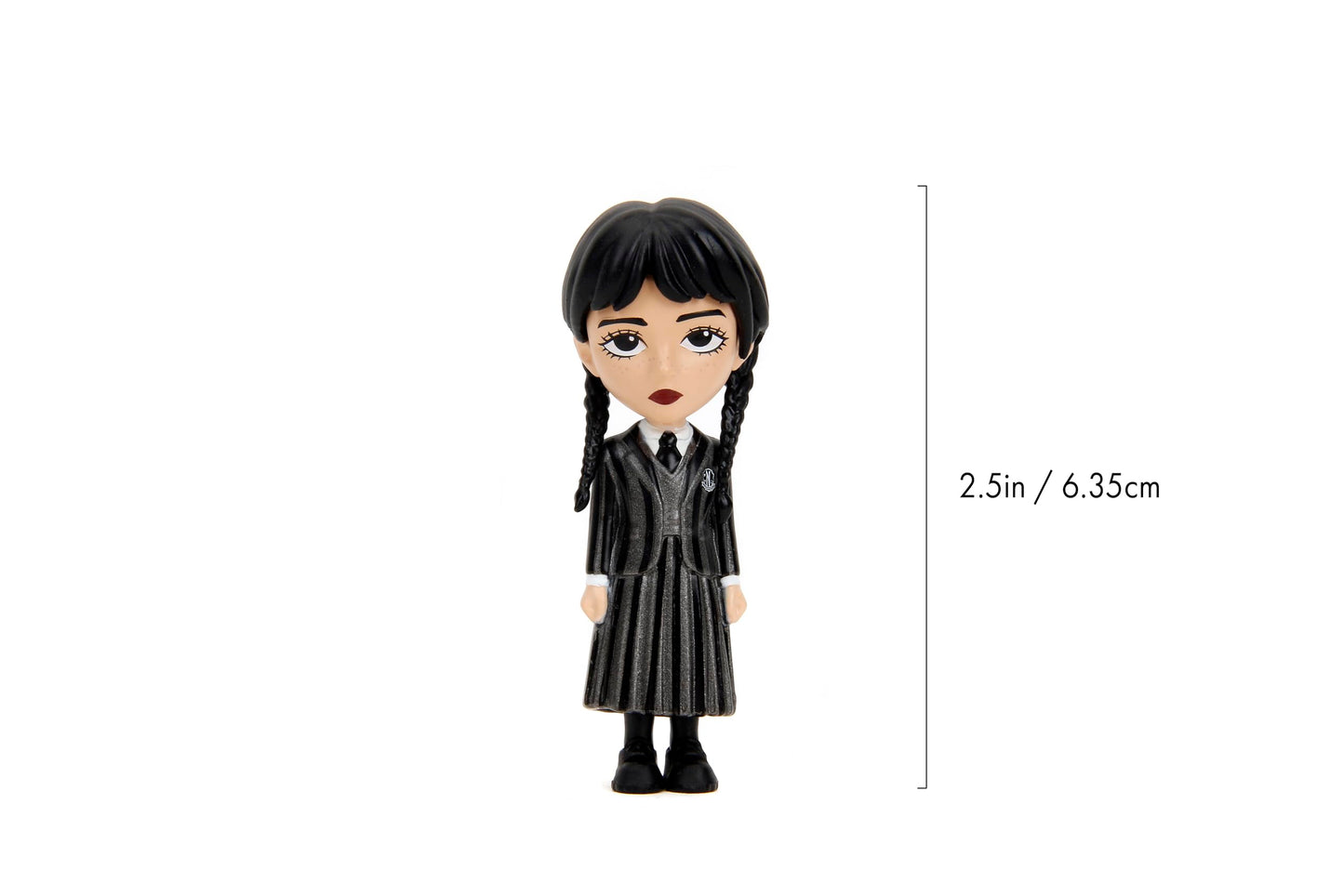 Jada Wednesday 2.5" Metalfigs 4-Pack – Durable Die-Cast Collectibles (Wednesday Uniform & Dress, Enid, Thing)