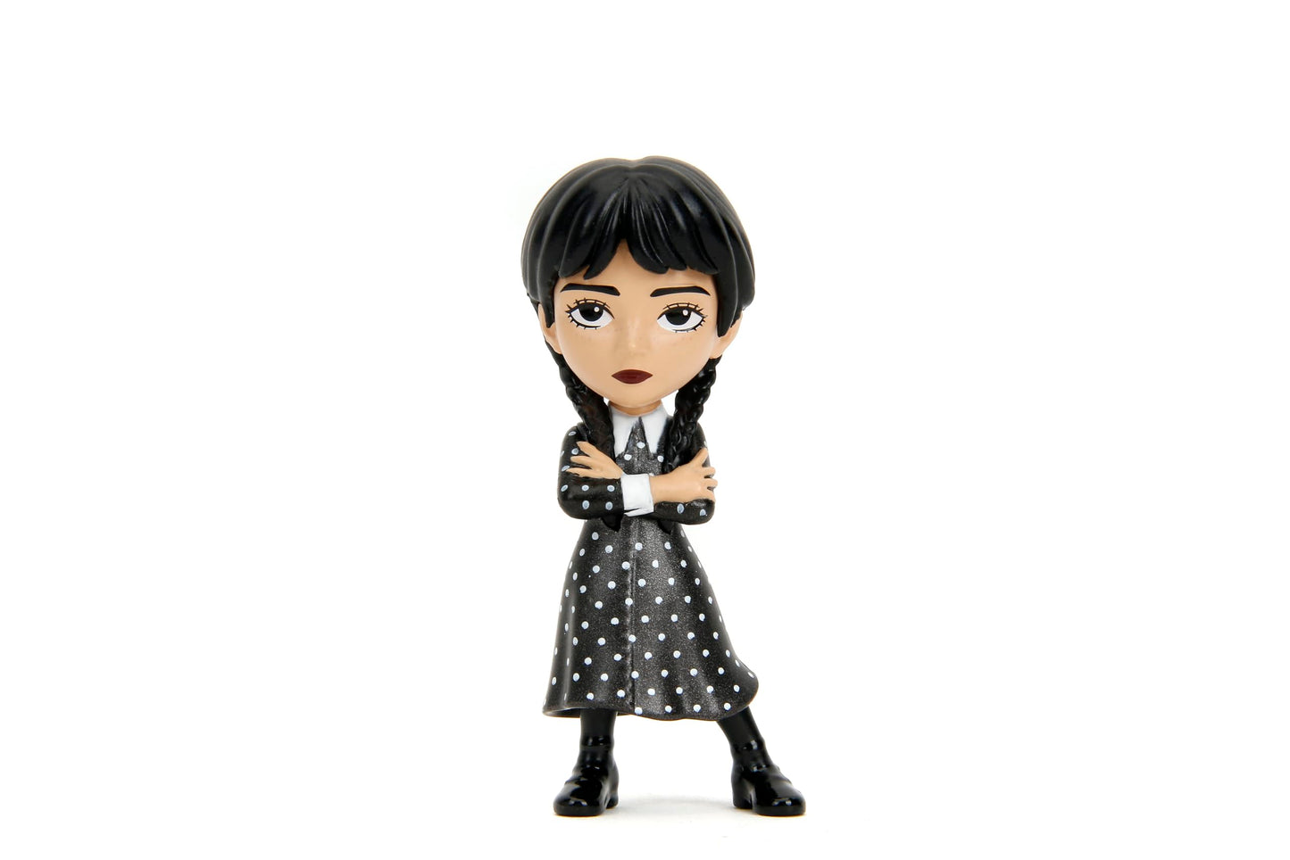 Jada Wednesday 2.5" Metalfigs 4-Pack – Durable Die-Cast Collectibles (Wednesday Uniform & Dress, Enid, Thing)