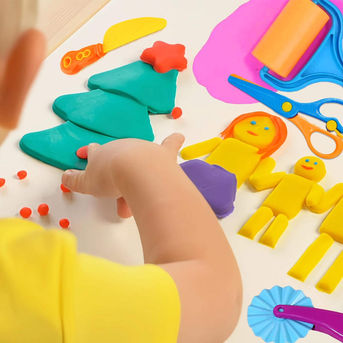 Jaeespon 9-Piece Dough Tool Set for Kids – Safe, Creative Play for Ages 2-8
