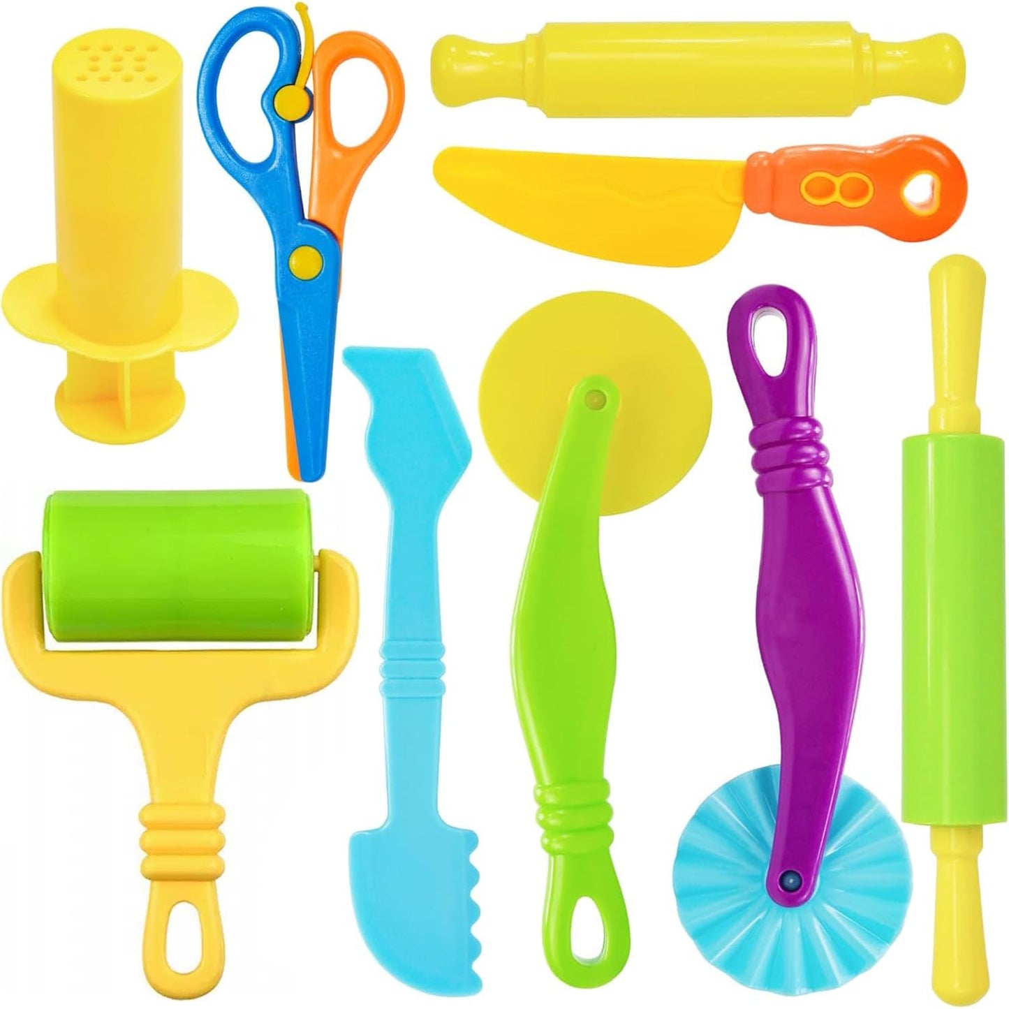 Jaeespon 9-Piece Dough Tool Set for Kids – Safe, Creative Play for Ages 2-8
