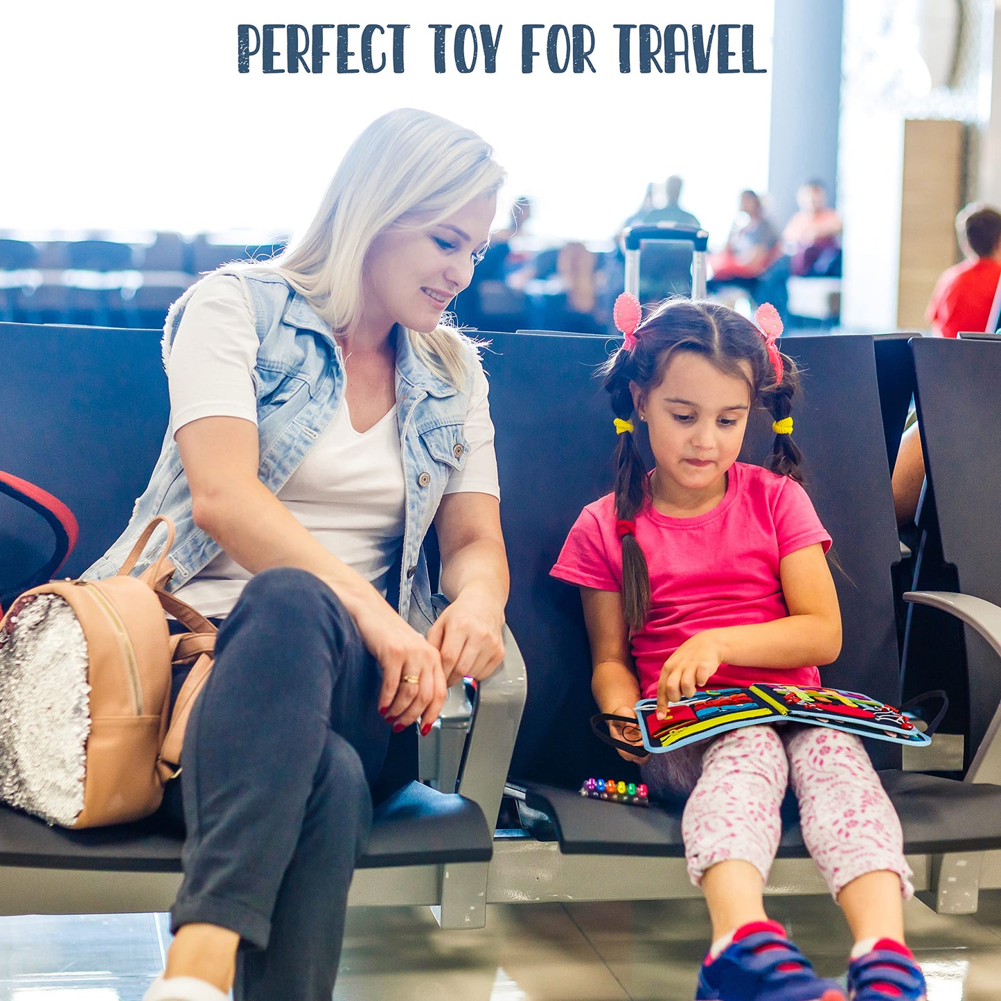 JAGSYJOY Busy Book for Toddlers | Montessori Busy Board & Travel Toy