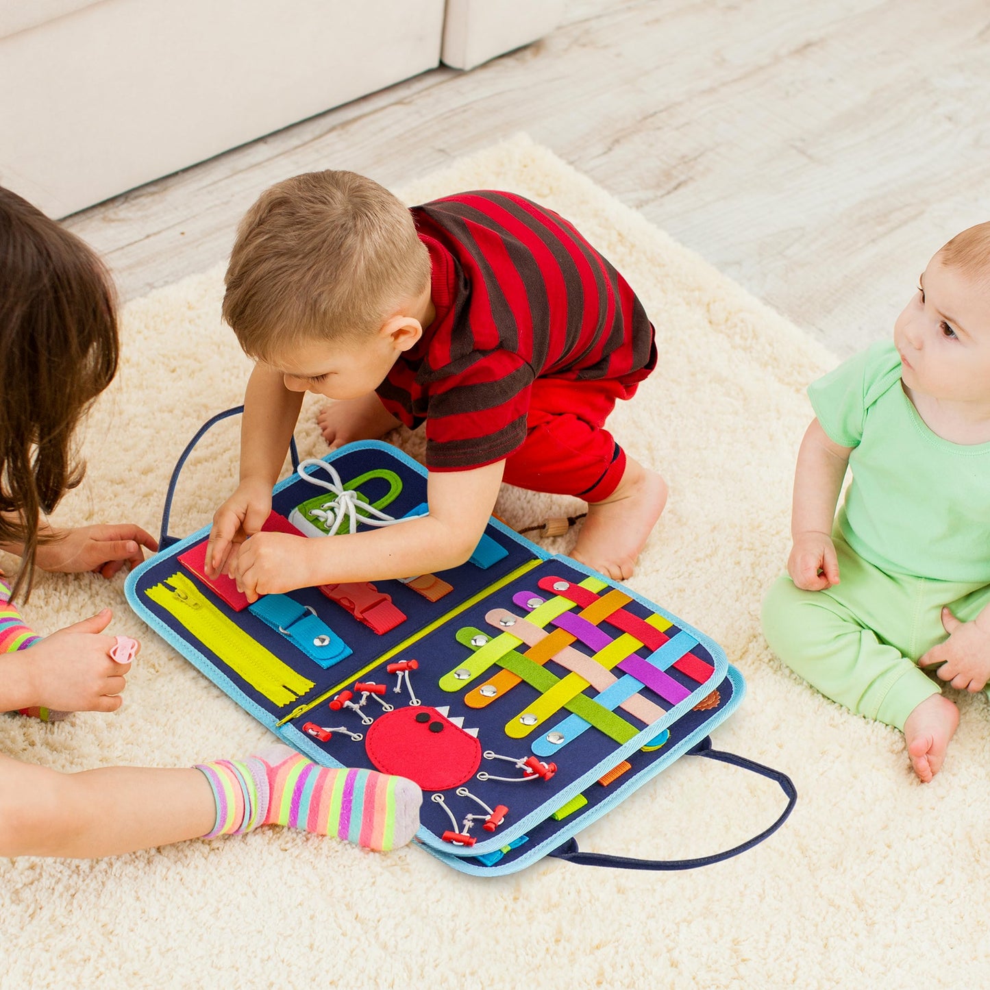 JAGSYJOY Busy Book for Toddlers | Montessori Busy Board & Travel Toy