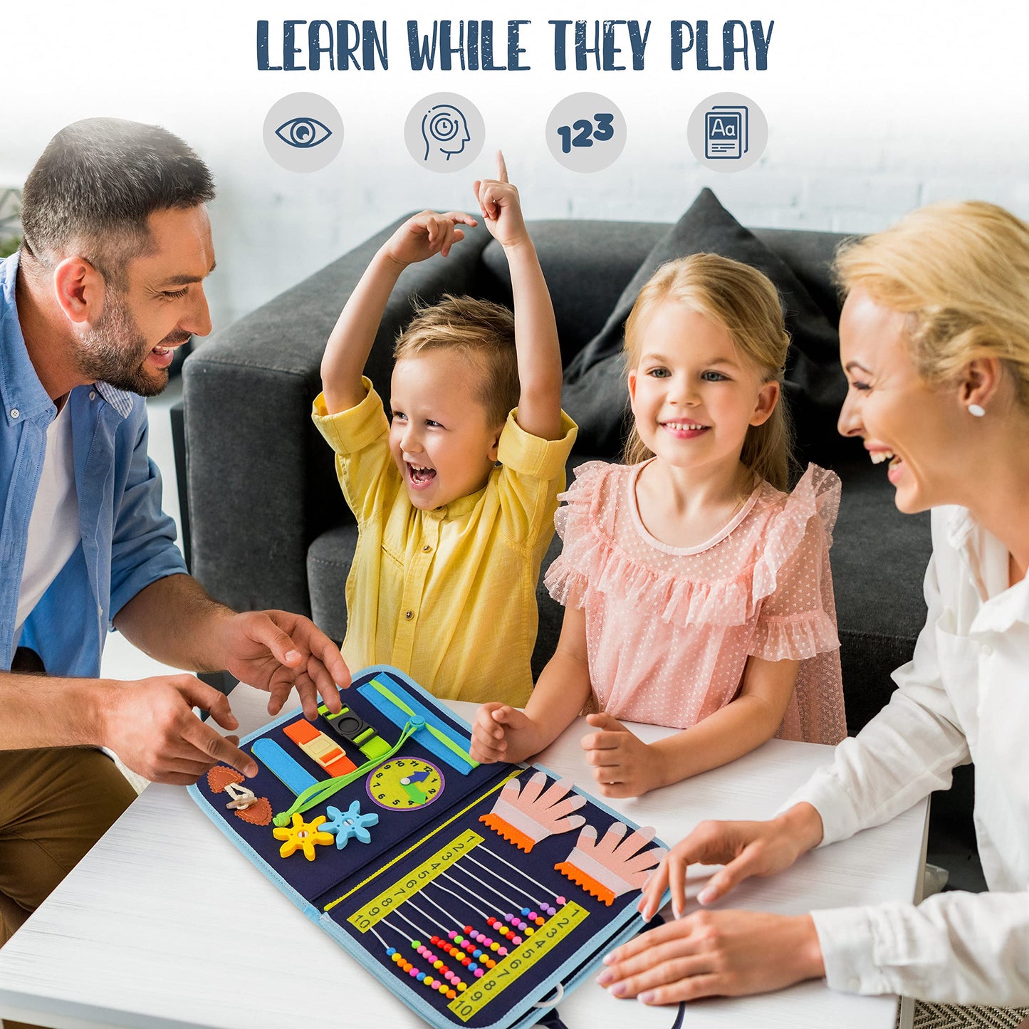 JAGSYJOY Busy Book for Toddlers | Montessori Busy Board & Travel Toy