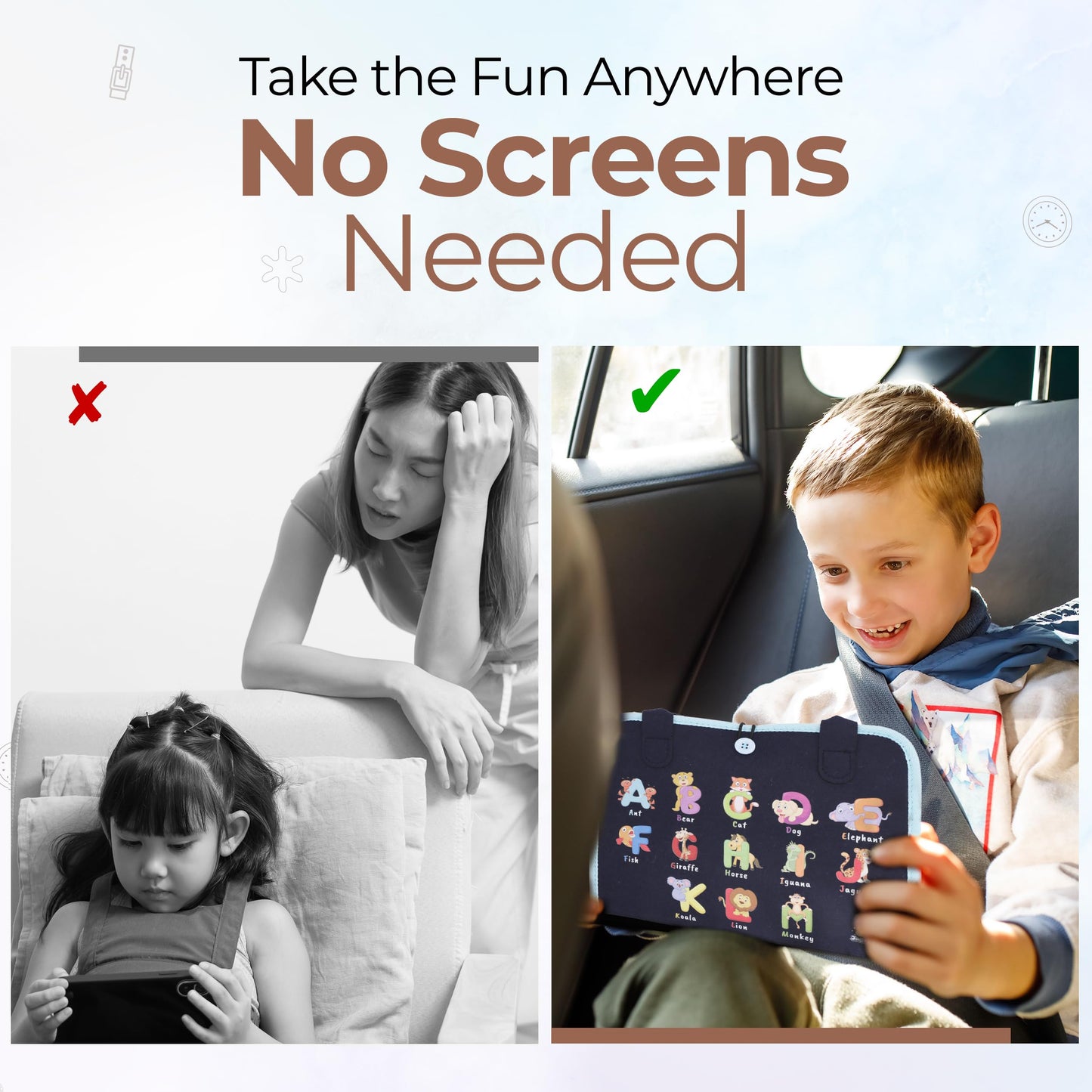 JAGSYJOY Busy Book for Toddlers | Montessori Busy Board & Travel Toy