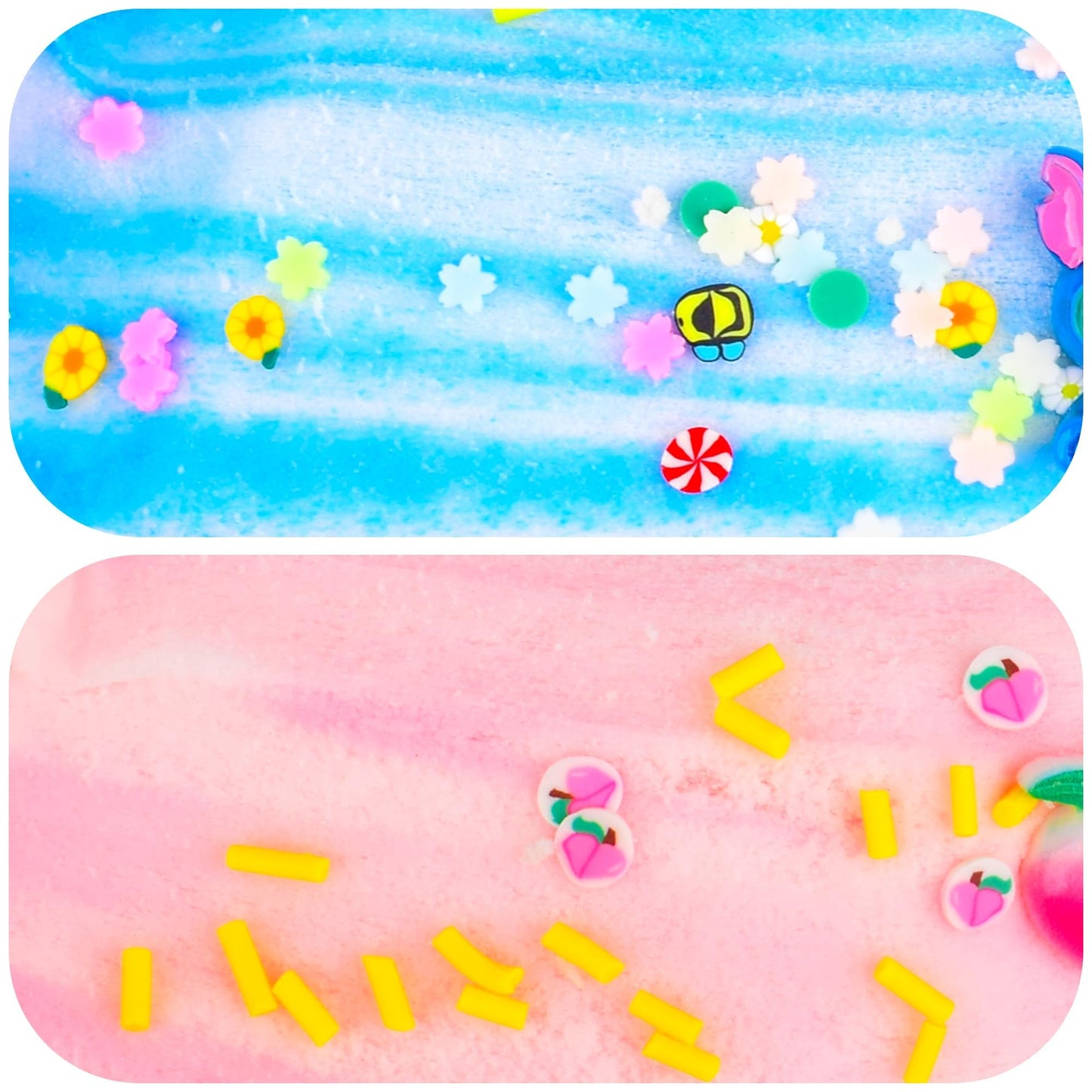 Jajskuwa 2 Pack Cloud Slime Kit — Blue Cake Slime with Pink Charms | DIY Sensory Toy for Kids