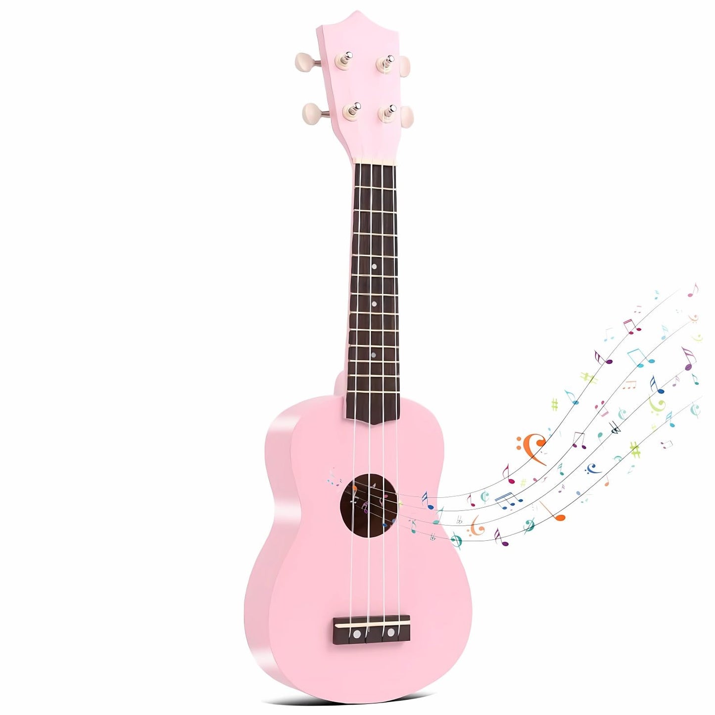 Jakeloo 21 Inch Carbon Fibre Kids Acoustic Guitar – Pink, for Ages 3-9